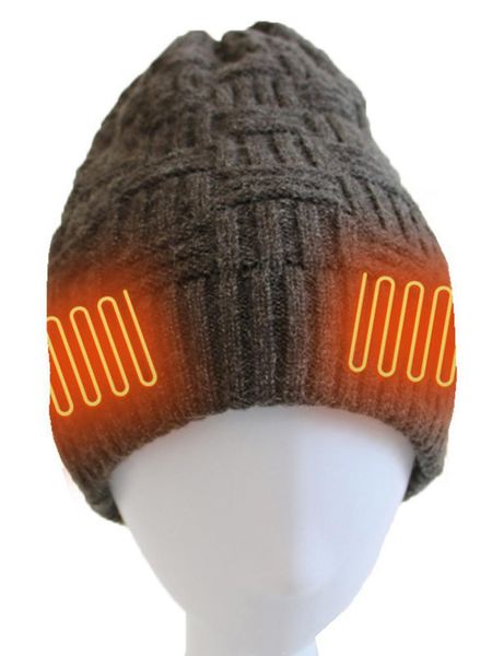 

electric heated cap 3 levels adjustable temperature usb charging breathable washable warm comfortable heating hat cycling caps, Black