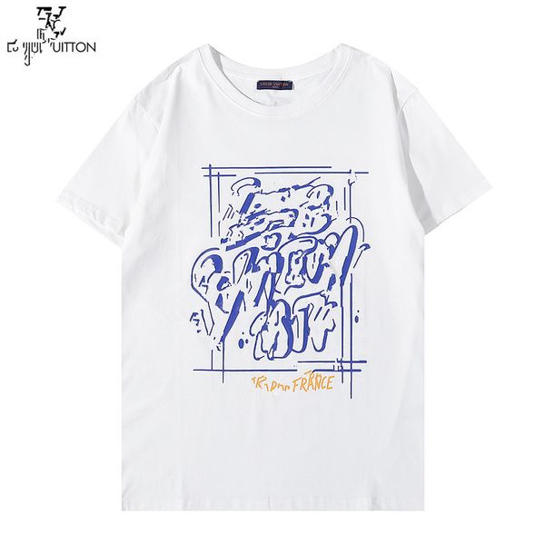 

2021 fashion trendy style men's stylist t-shirts summer men women short sleeve tees shirt all-match casual comfortable, White;black