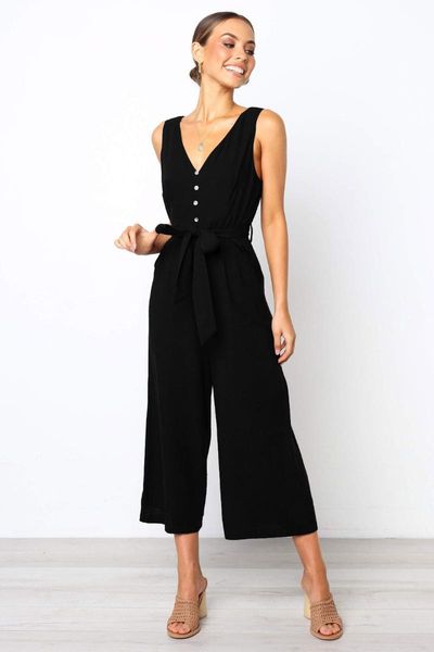 

women's jumpsuits & rompers womens solidjumpsuit party summer, Black;white
