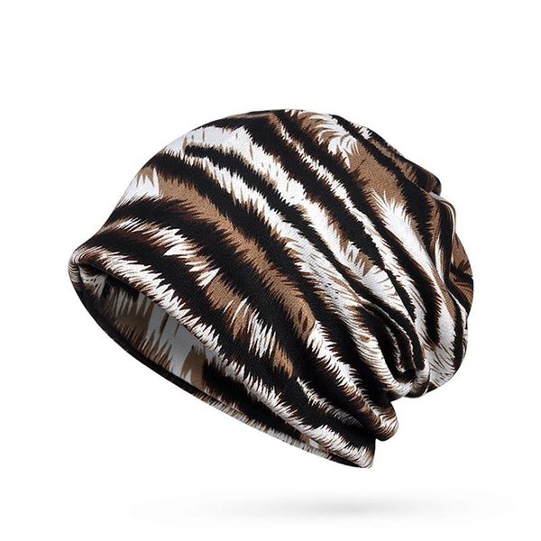 

elastic breathable cotton knit hat neck warm running cap bean scarf striped leisure sunshade cycling caps & masks, Black