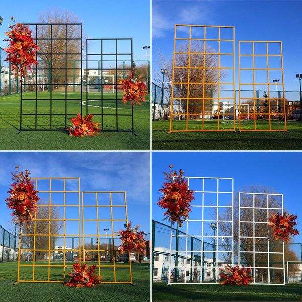 

party decoration wen-feiyu wedding flower arch backdrop stand wrought iron stage grid screen ceremony home metal props