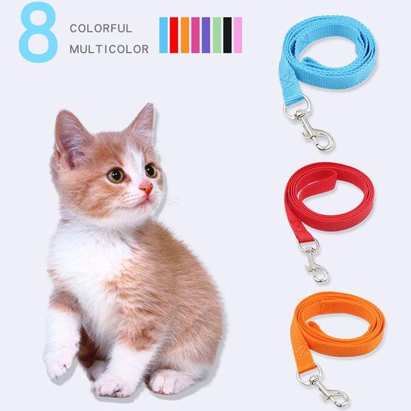 

dog collars & leashes 8 colors solid nylon pet leash 4 feet*0.6 in(120*1.5cm) long traction rope fr small medium dogs cat walking leads supp
