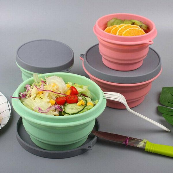 

bowls faroot collapsible silicone bowl with lid 500ml expandable storage containers folding portable