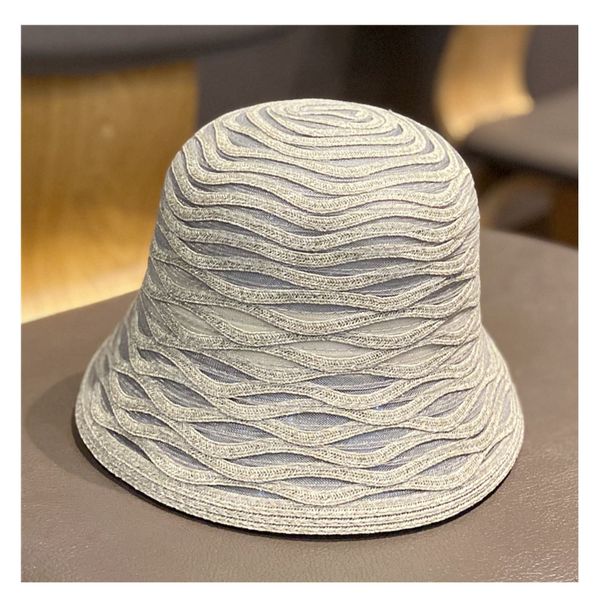 

2021 fishing hat men designer bucket hats casquette french spring and summer cool breathable grass braid resort fahsion street buckets caps, Blue;gray