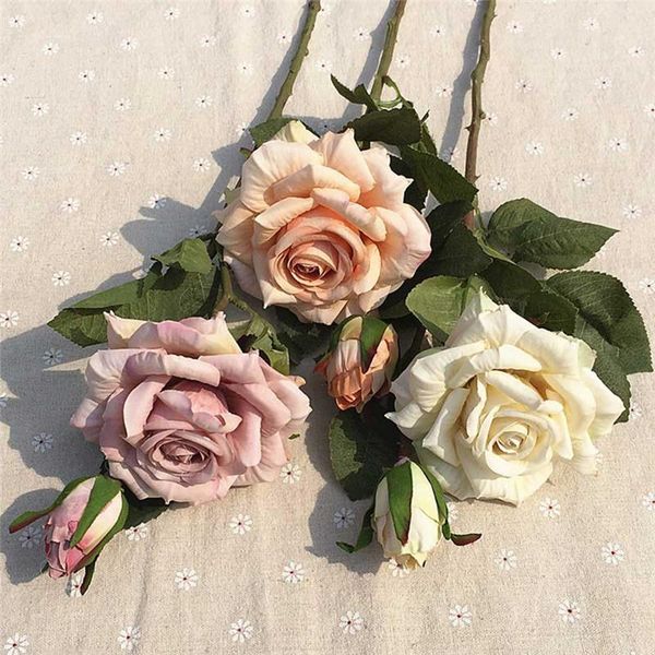 

decorative flowers & wreaths european artificial flower 2 heads fake eustoma gradiflorus lisianthus christmas wedding party home