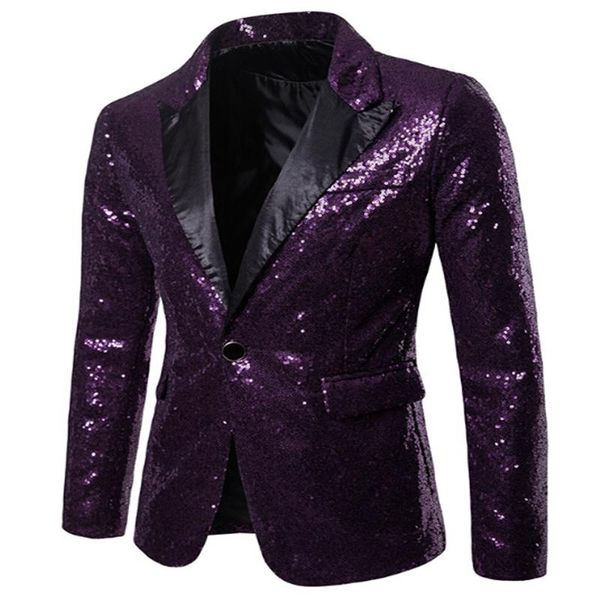 

women's jackets mens sequins fancy paillette wedding singer stage performance suit jacket annual dj solid color, Black;brown