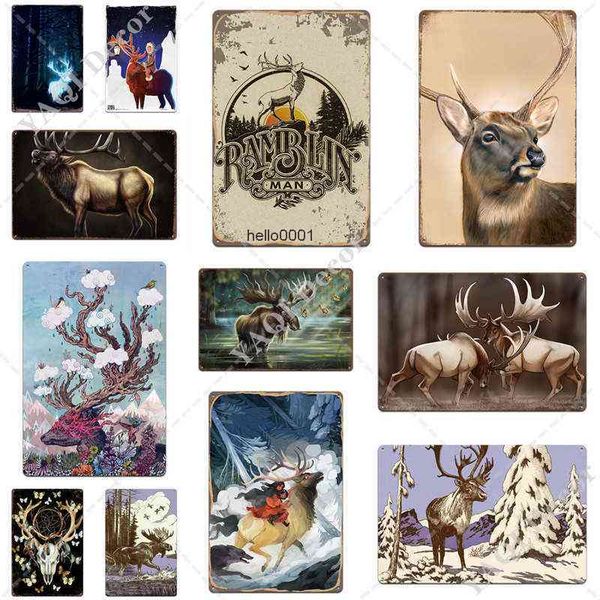 

deer vintage tin metal sign decorative plaque wall decor man cave garage living room club decorationa