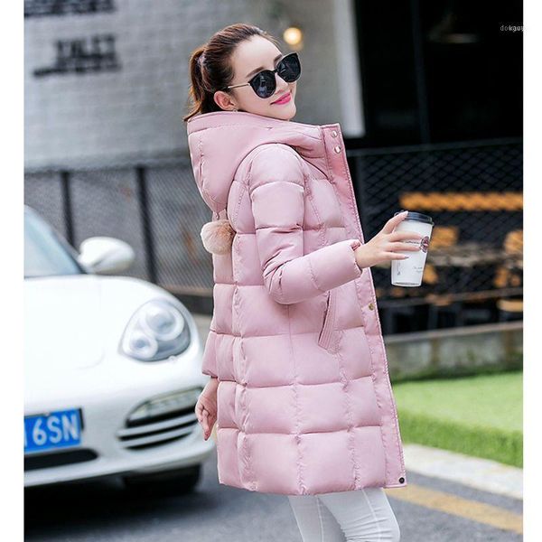 

winter women coat 2021 jacket down medium long fashion hooded female sleeve loose big yards parkas1, Black