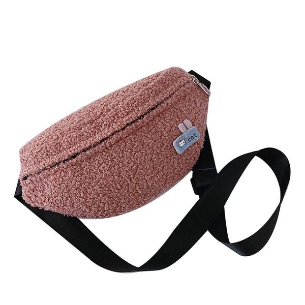 

1pc casual women's waist bag fanny pack fashion plush belt bags crossbody chest pouc