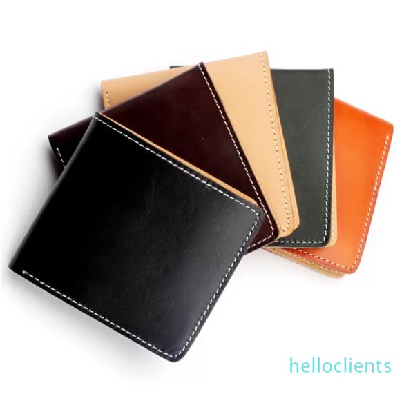 

japanese-style hand-tanned leather wallet for men, Red;black