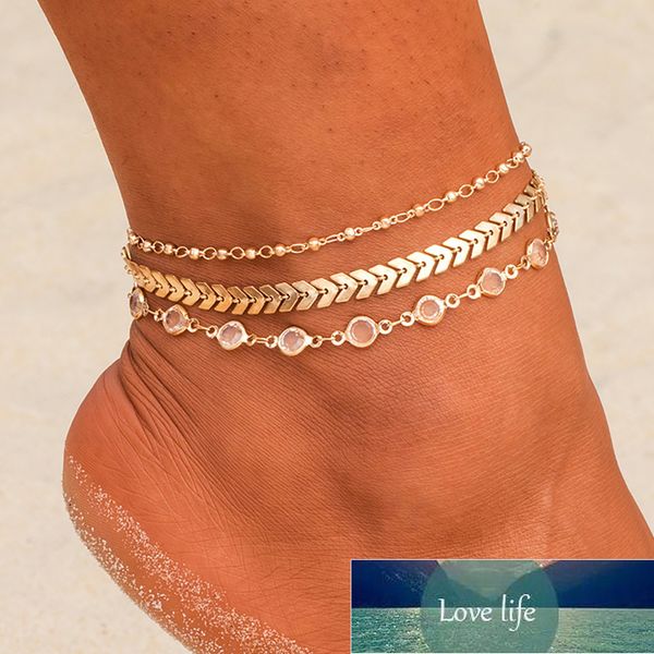 

bohemian crystal sequins anklet set fashion handmade ankle bracelet for women summer foot chain beach barefoot jewelry factory price expert, Red;blue