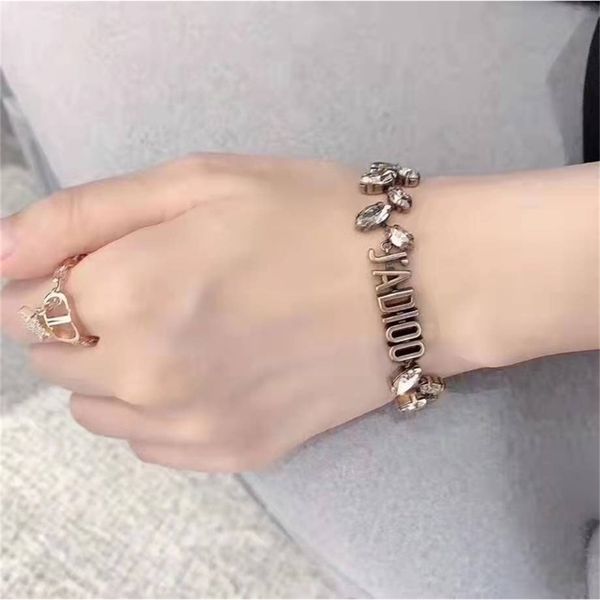 

86% off factory shophome new popular bracelet diamond inlaid red same style, Black