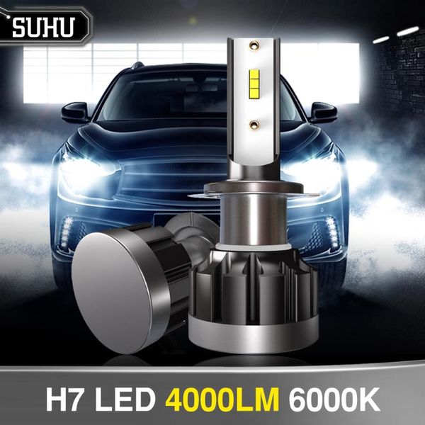 

car headlights suhu 2pcs h7 led headlight kit 40w 4000lm single beam bulb 6000k high power styling auto headlamp fog light accessories