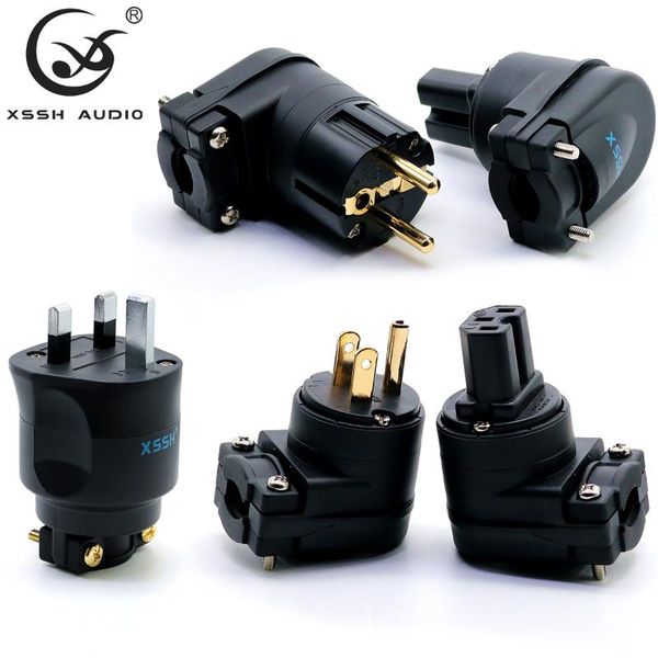 

smart power plugs yivo xssh audio hifi pure copper plated gold rhodium electrical ac female male eu us cn iec fi- uk british connector plug
