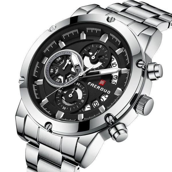 

wristwatches watch student business casual simple large dial men's waterproof quartz, Slivery;brown