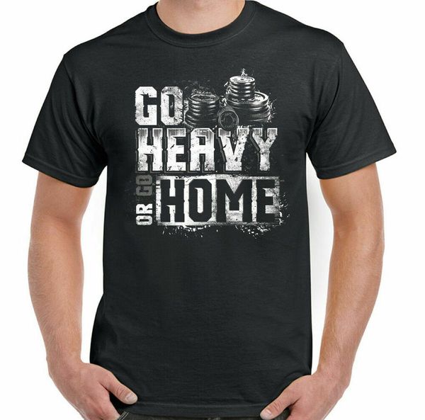 

go heavy or home gym fun man t shirt bodybuilding training mma, White;black