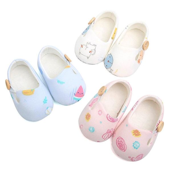 

0-12 months toddler shoes spring and autumn button baby soft sole first walkers