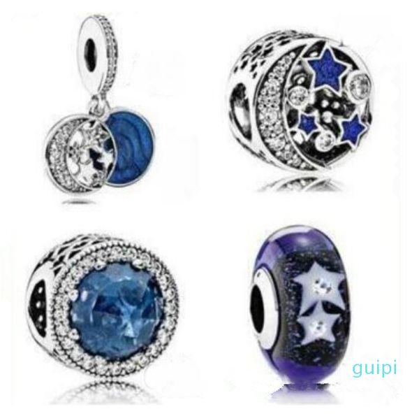 

jewelry bracelet 925 sterling silver beads diy bracelet blue beads classic fashion, Black