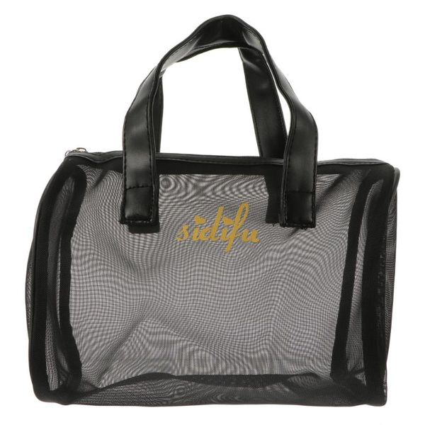 

storage bags 1 pc portable cosmetics bag straddle breathable one-shoulder (black)