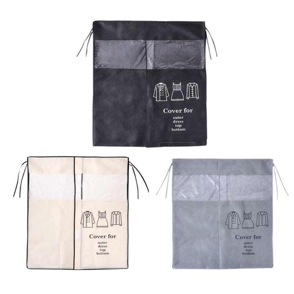 

non-woven coat dust proofing cover household hanging overcoat clothing suits pocket storage bags closet organizer & wardrobe