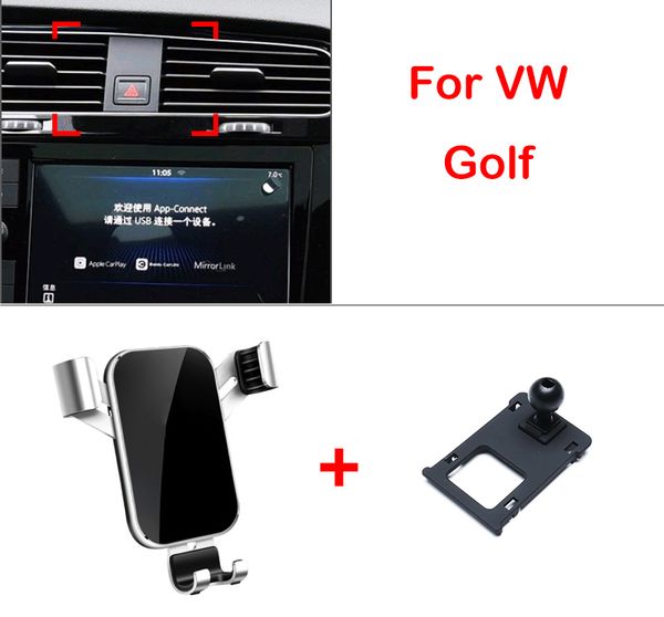 Suporte de telefone para volkswagen golf 7 mk7 2014-2018 acessórios de suporte para celular com montagem de ventilação de ar do carro