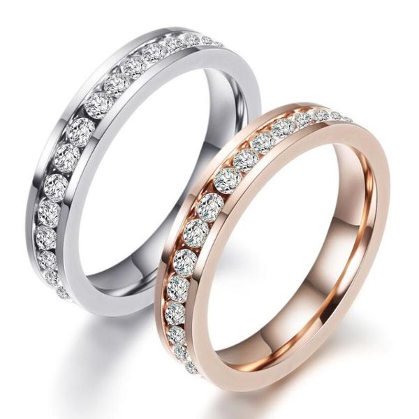 

zircon ring with side stones crystal rings for women girls fashhion jewelry, Silver