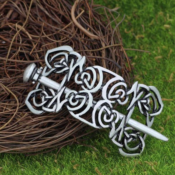 

trendy nordic viking celtic knot hairpin irish, Golden;silver