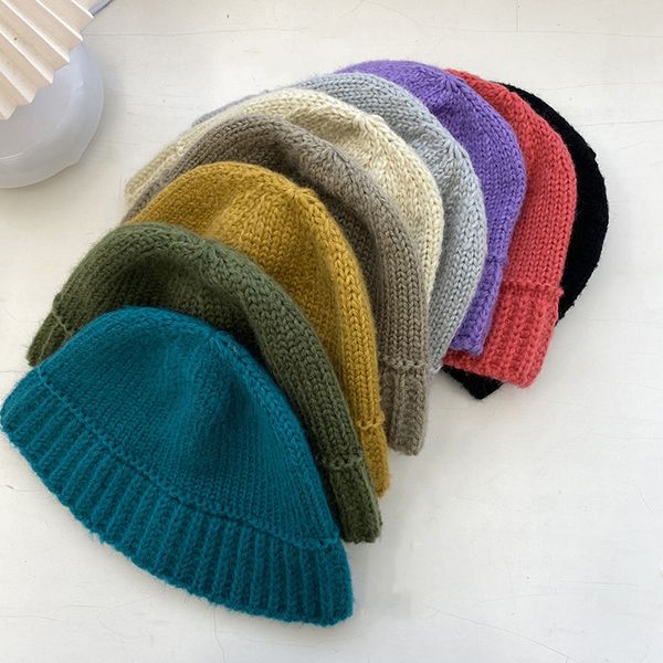 

autumn and winter korean thin face warm knit hat, Blue;gray