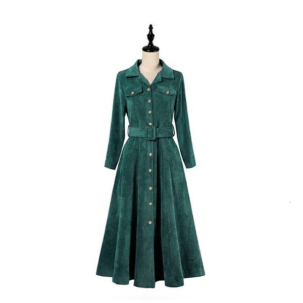 

casual dresses dancing wings autumn long sleeve lapel single-breasted green dress for women elegant wg5f, Black;gray