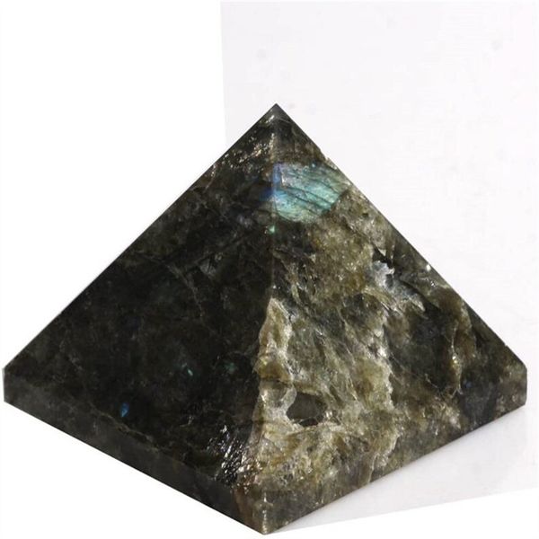 Cristalli naturaliGmestone Labradorite Pyramid Healing Quartz Stone Lucidato a mano Decorazioni per la camera fatte a mano