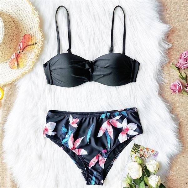 

adjustable sling swimsuit skinny slim padded bikini high waist stretch swimsuits women halter bikinis