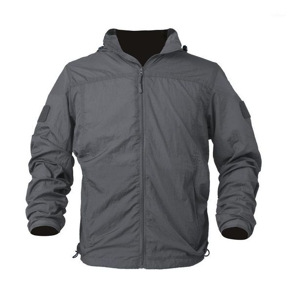 

men's jackets lightweight portable waterproof tactical jacket men summer breathable military army thin hoodie skin plus size s-5xl, Black;brown