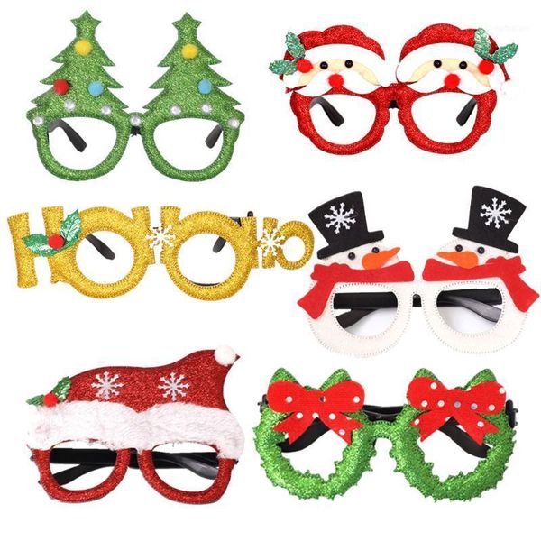 

christmas decorations 2021 year for home party santa claus snowman deers glasses frame ornaments gifts supplies1