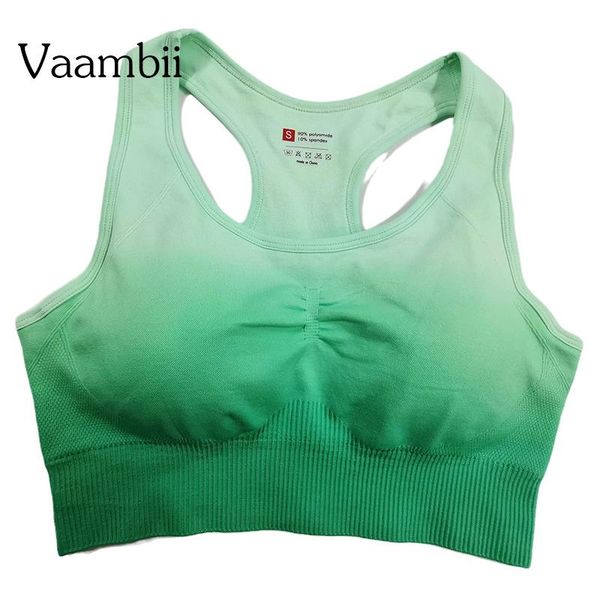 

yoga outfit women's ombre sports bras woman clothes seamless gym gradient bra women open back bralette sporty tank crop