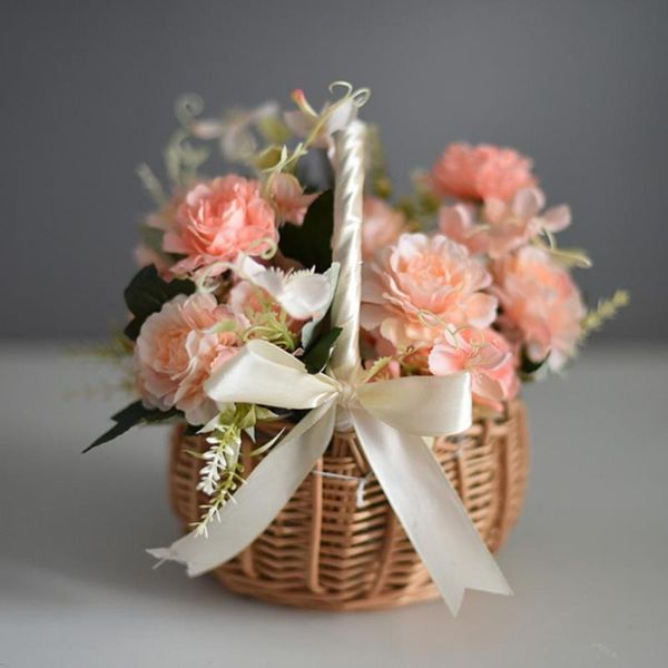 

storage baskets elegant flower basket wicker woven natural multi-functional wedding