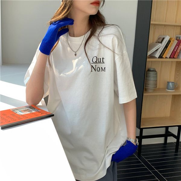 

polos ytx034 black and white ladies letter lets print short-sleeve t-shirt