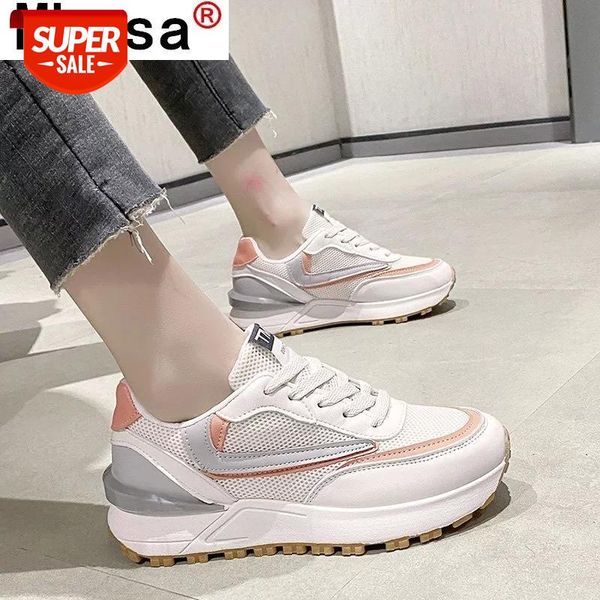 

2021 new fashion autumn women's vulcanized shoes wedge lace-up casual round-toe breathable women sneakers zapatos mujer #j66b