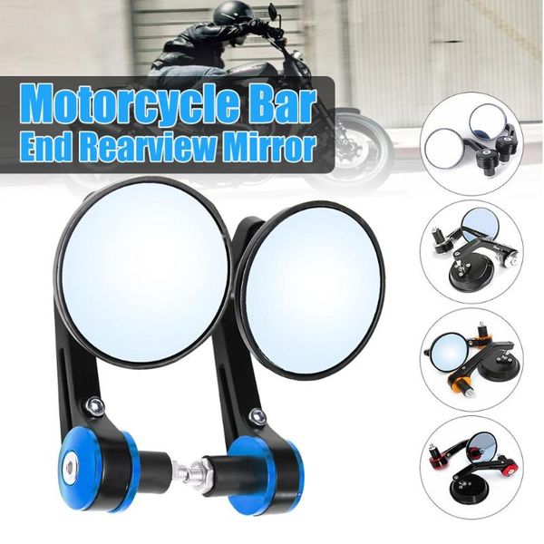 

motorcycle mirrors 1pairs 7/8" round bar end rear moto motorbike scooters rearview mirror side view