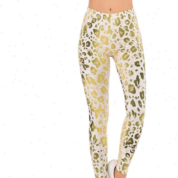 

brands fashion gold fluorescence womens legging leopard printing ombre leggins slim legins high waist leggings woman pants, Black