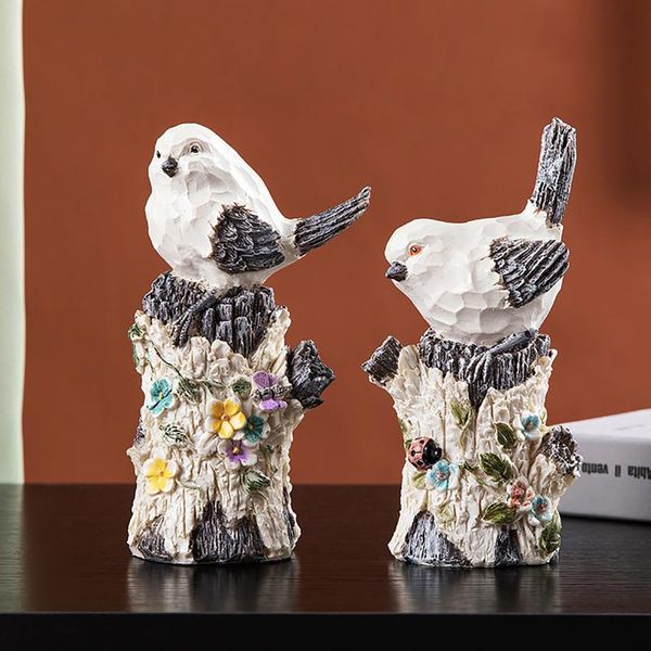 

garden bird statue lovely mini sculpture simulation animal resin figurines 3d model miniature home decoration decorations