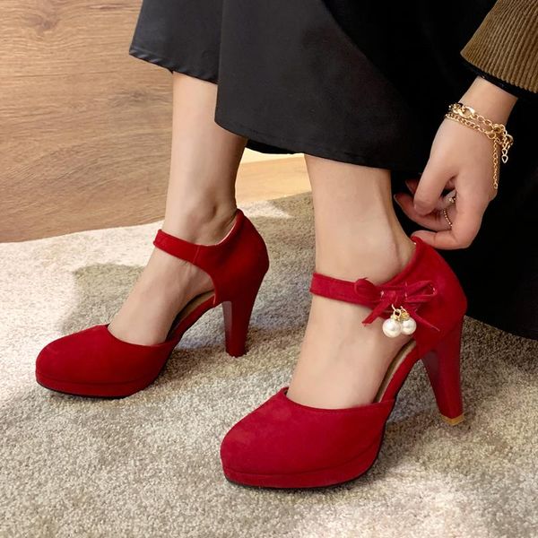 

dress shoes doratasia 2021 dropship summer big size 48 platform high heels ankle-strap sweet women woman party pumps, Black