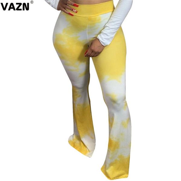 

women's pants & capris vazn summer jogging biker 2021 sport tie dye print shinny casual elastic skinny long, Black;white
