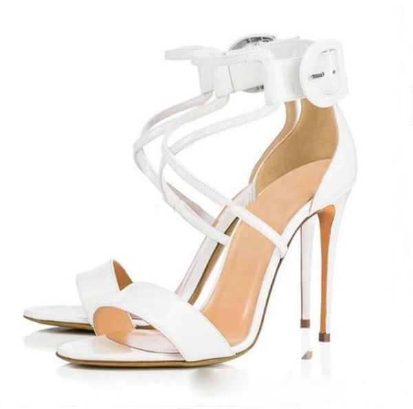 

luxury summer loubi queen womens sandals dress shoes elegant red bottom high heels ankle strap sandalias wedding party eu35-43, Black