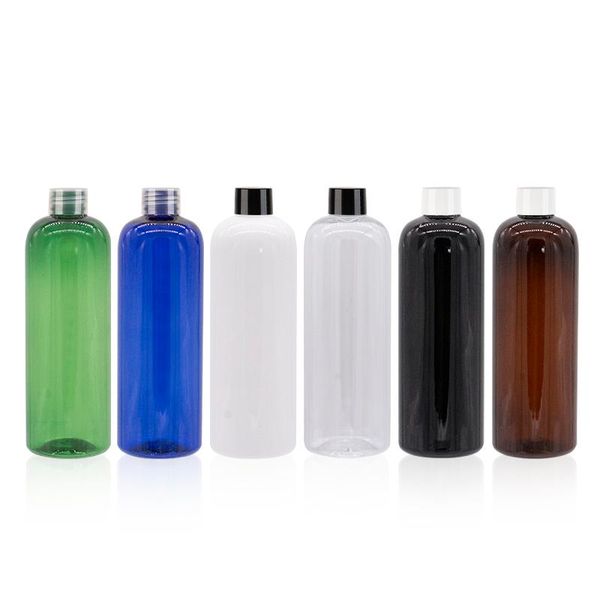 

storage bottles & jars empty refillable plastic screw cap bottle with white transparent black lids 500ml large size pet cosmetic shampoo