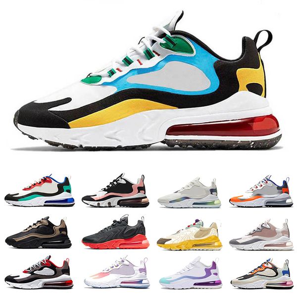 

fashion 270 react running shoes crimson tint color stitching unc beige have a good game men women trainers sports sneakers 36-45