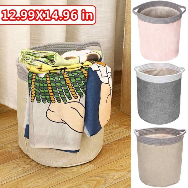 

foldable laundry basket kids toy clothes organizer storage large cotton linen home sundries & organization