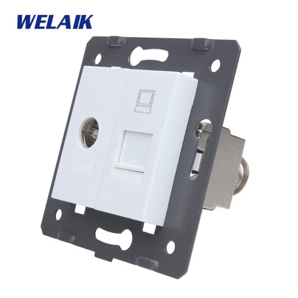 

standard-gigabit cat6a super-shielded computer rj45 socket+tv socket diy parts-wall without-glass-panel a8tvcocjw smart home control