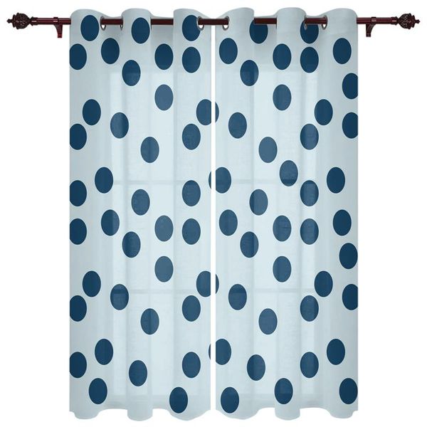 

nice translucent curtains with polka dot blue simple pattern for living room kitchen bedroom decoration windows curtain & drapes
