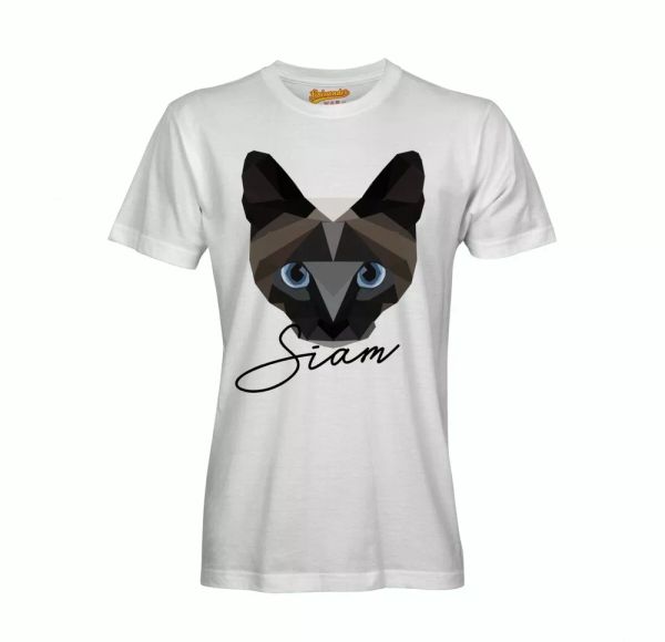 

siam t-shirt polygon cat by siviwonder, White;black