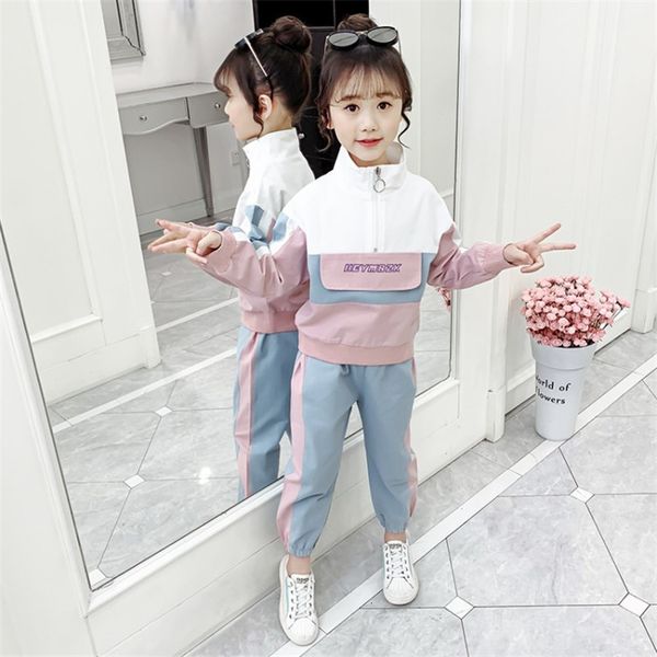 

clothing kids clothes set girl children autumn casual two-piece sets sports suit long-sleeve sweatshirts + pants tracksuit 3 -12 y 0927, White